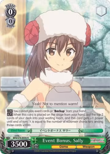 Event Bonus, Sally (BFR/S78-E036 R), I Don't Want to Get Hurt, so I'll Max Out My Defense — Weiß Schwarz card price