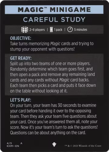Magic Minigame: Careful Study (4), Kaldheim — Magic card price