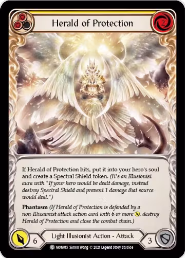 Herald of Protection (Yellow) (MON015), Monarch — Flesh & Blood card price