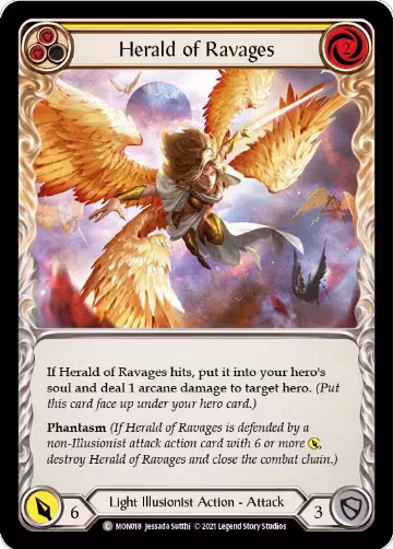 Herald of Ravages (Yellow) (MON018), Monarch — Flesh & Blood card price