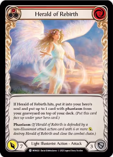 Herald of Rebirth (Red) (MON020), Monarch — Flesh & Blood card price