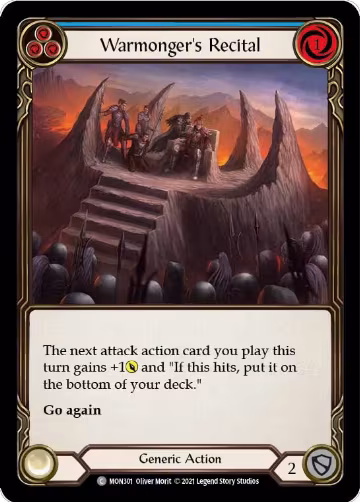 Warmonger's Recital (Blue) (MON301), Monarch — Flesh & Blood card price