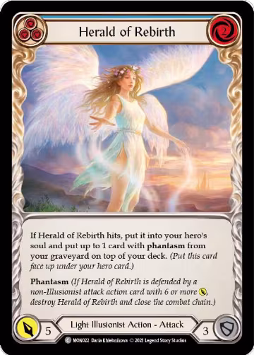 Herald of Rebirth (Blue) (MON022), Monarch — Flesh & Blood card price