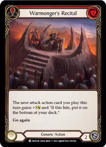 Warmonger's Recital (Red) (MON299), Monarch — Flesh & Blood card price