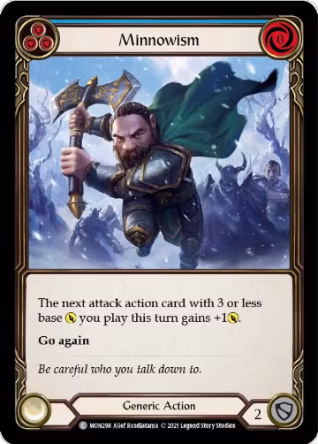 Minnowism (Blue) (MON298), Monarch — Flesh & Blood card price