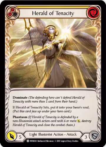 Herald of Tenacity (Yellow) (MON024), Monarch — Flesh & Blood card price