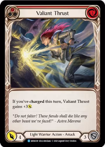 Valiant Thrust (Red) (MON039), Monarch — Flesh & Blood card price