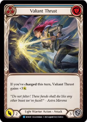 Valiant Thrust (Blue) (MON041), Monarch — Flesh & Blood card price