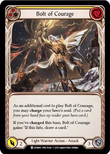 Bolt of Courage (Yellow) (MON043), Monarch — Flesh & Blood card price