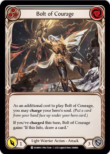 Bolt of Courage (Blue) (MON044), Monarch — Flesh & Blood card price