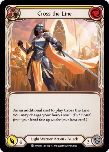 Cross the Line (Yellow) (MON046), Monarch — Flesh & Blood card price
