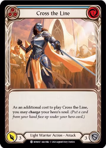 Cross the Line (Blue) (MON047), Monarch — Flesh & Blood card price