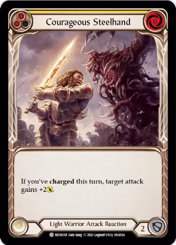 Courageous Steelhand (Yellow) (MON058), Monarch — Flesh & Blood card price
