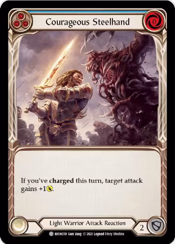 Courageous Steelhand (Blue) (MON059), Monarch — Flesh & Blood card price
