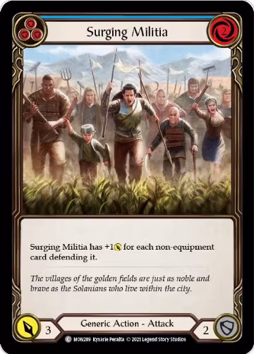 Surging Militia (Blue) (MON289), Monarch — Flesh & Blood card price