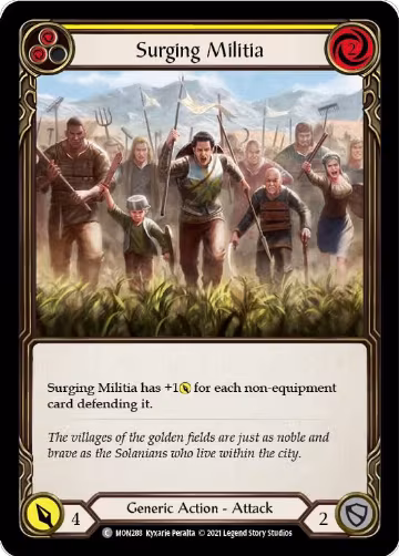 Surging Militia (Yellow) (MON288), Monarch — Flesh & Blood card price