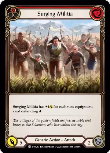 Surging Militia (Red) (MON287), Monarch — Flesh & Blood card price