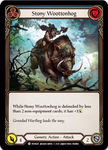 Stony Woottonhog (Blue) (MON286), Monarch — Flesh & Blood card price