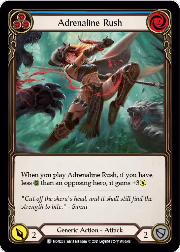 Adrenaline Rush (Blue) (MON265), Monarch — Flesh & Blood card price