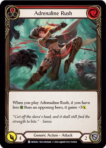 Adrenaline Rush (Red) (MON263), Monarch — Flesh & Blood card price