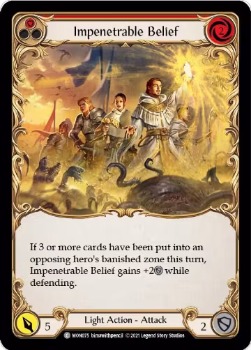 Impenetrable Belief (Red) (MON075), Monarch — Flesh & Blood card price
