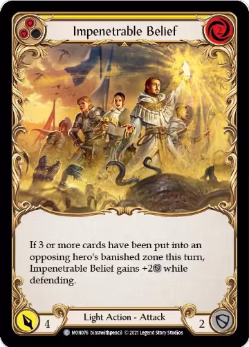 Impenetrable Belief (Yellow) (MON076), Monarch — Flesh & Blood card price