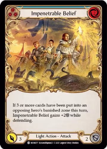 Impenetrable Belief (Blue) (MON077), Monarch — Flesh & Blood card price