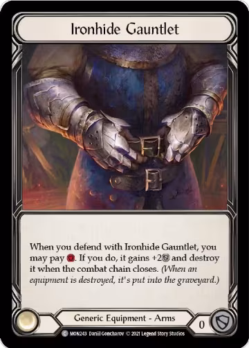 Ironhide Gauntlet (MON243), Monarch — Flesh & Blood card price