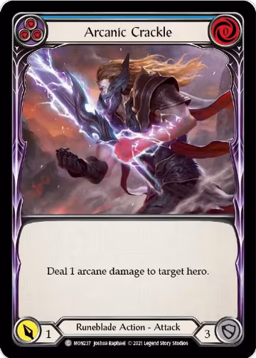 Arcanic Crackle (Blue) (MON237), Monarch — Flesh & Blood card price