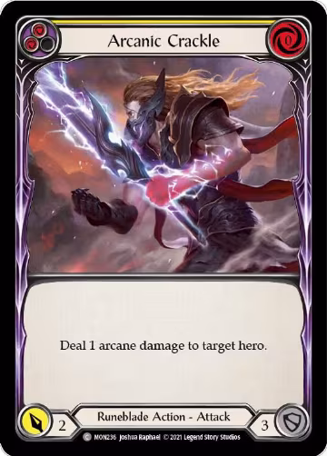 Arcanic Crackle (Yellow) (MON236), Monarch — Flesh & Blood card price