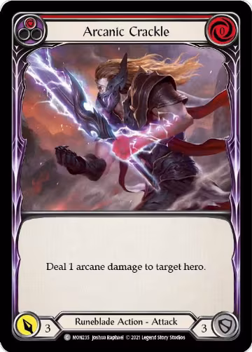 Arcanic Crackle (Red) (MON235), Monarch — Flesh & Blood card price