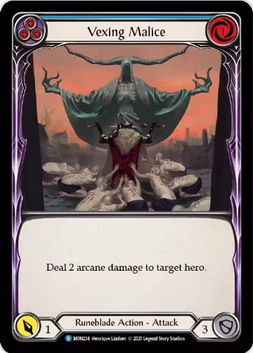 Vexing Malice (Blue) (MON234), Monarch — Flesh & Blood card price