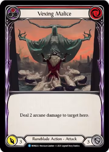 Vexing Malice (Red) (MON232), Monarch — Flesh & Blood card price