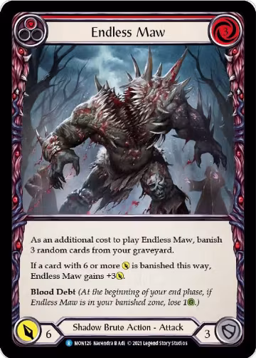 Endless Maw (Red) (MON126), Monarch — Flesh & Blood card price