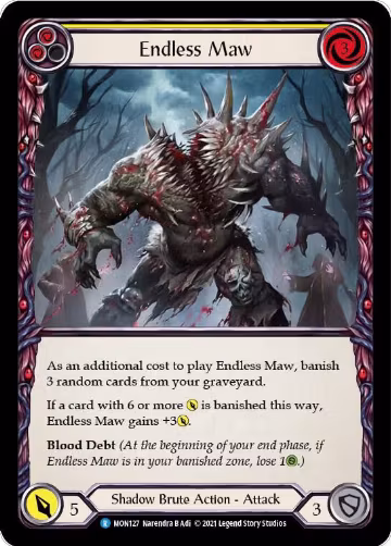 Endless Maw (Yellow) (MON127), Monarch — Flesh & Blood card price