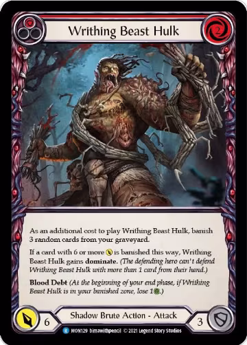 Writhing Beast Hulk (Red) (MON129), Monarch — Flesh & Blood card price