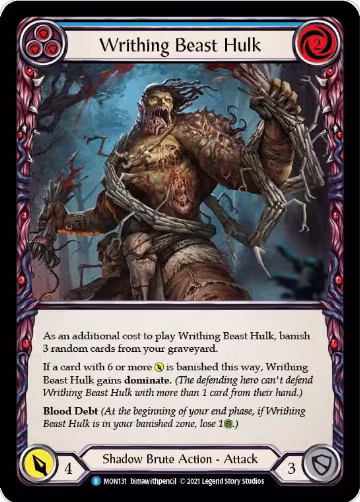 Writhing Beast Hulk (Blue) (MON131), Monarch — Flesh & Blood card price