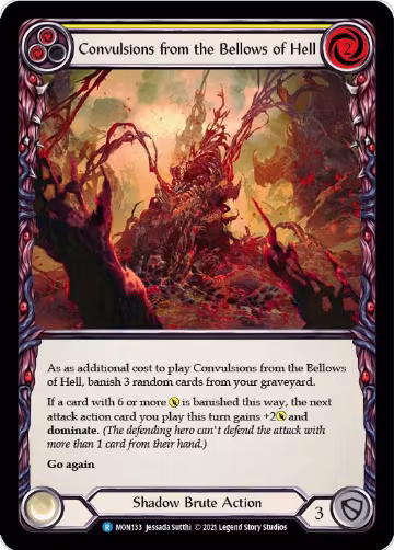 Convulsions from the Bellows of Hell (Yellow) (MON133), Monarch — Flesh & Blood card price