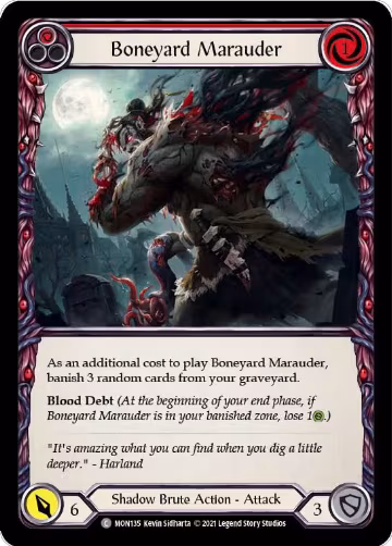 Boneyard Marauder (Red) (MON135), Monarch — Flesh & Blood card price