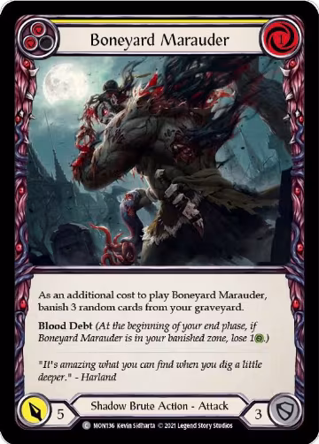 Boneyard Marauder (Yellow) (MON136), Monarch — Flesh & Blood card price
