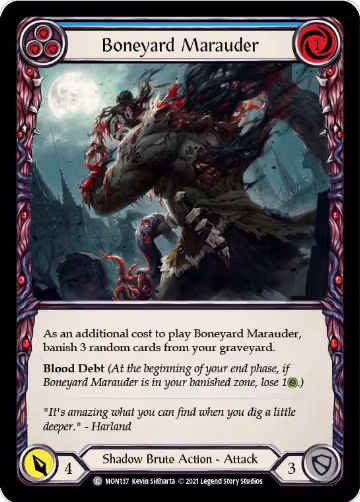 Boneyard Marauder (Blue) (MON137), Monarch — Flesh & Blood card price