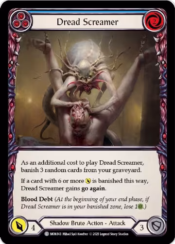 Dread Screamer (Blue) (MON143), Monarch — Flesh & Blood card price