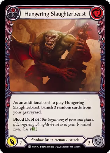 Hungering Slaughterbeast (Red) (MON147), Monarch — Flesh & Blood card price