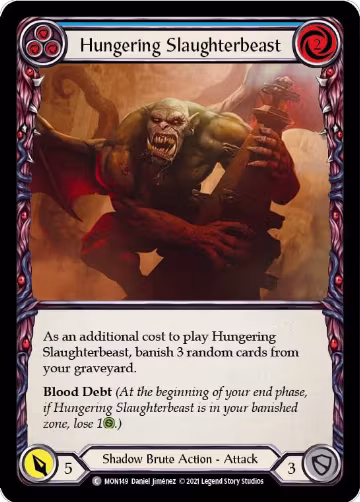 Hungering Slaughterbeast (Blue) (MON149), Monarch — Flesh & Blood card price