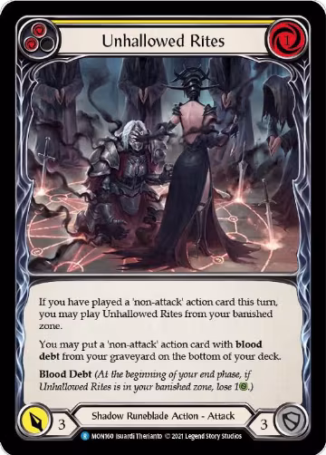 Unhallowed Rites (Yellow) (MON160), Monarch — Flesh & Blood card price