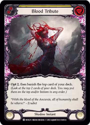 Blood Tribute (Yellow) (MON216), Monarch — Flesh & Blood card price