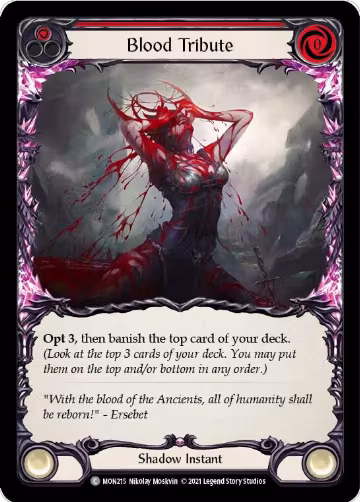 Blood Tribute (Red) (MON215), Monarch — Flesh & Blood card price