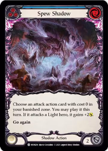 Spew Shadow (Blue) (MON214), Monarch — Flesh & Blood card price