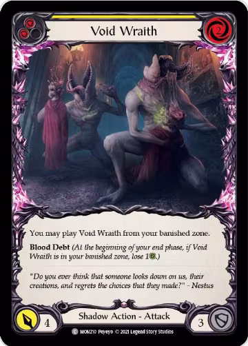 Void Wraith (Yellow) (MON210), Monarch — Flesh & Blood card price