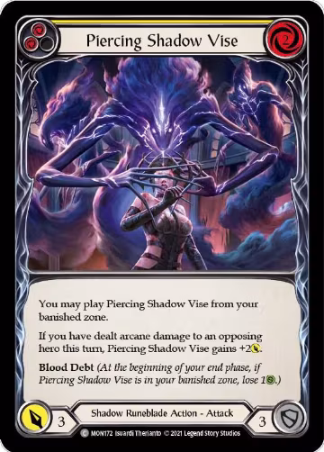 Piercing Shadow Vise (Yellow) (MON172), Monarch — Flesh & Blood card price
